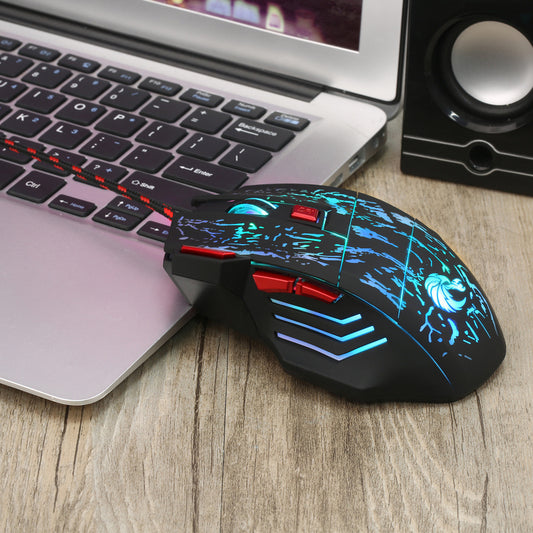 Water Crack Colorful Luminous Game Mouse Wired Mouse