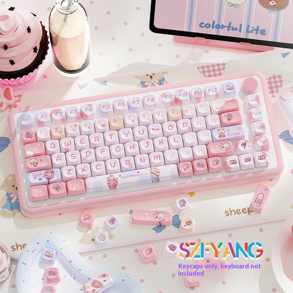 Sweet Cotton Candy Original Key Cap Personality Fit Mechanical Keyboard